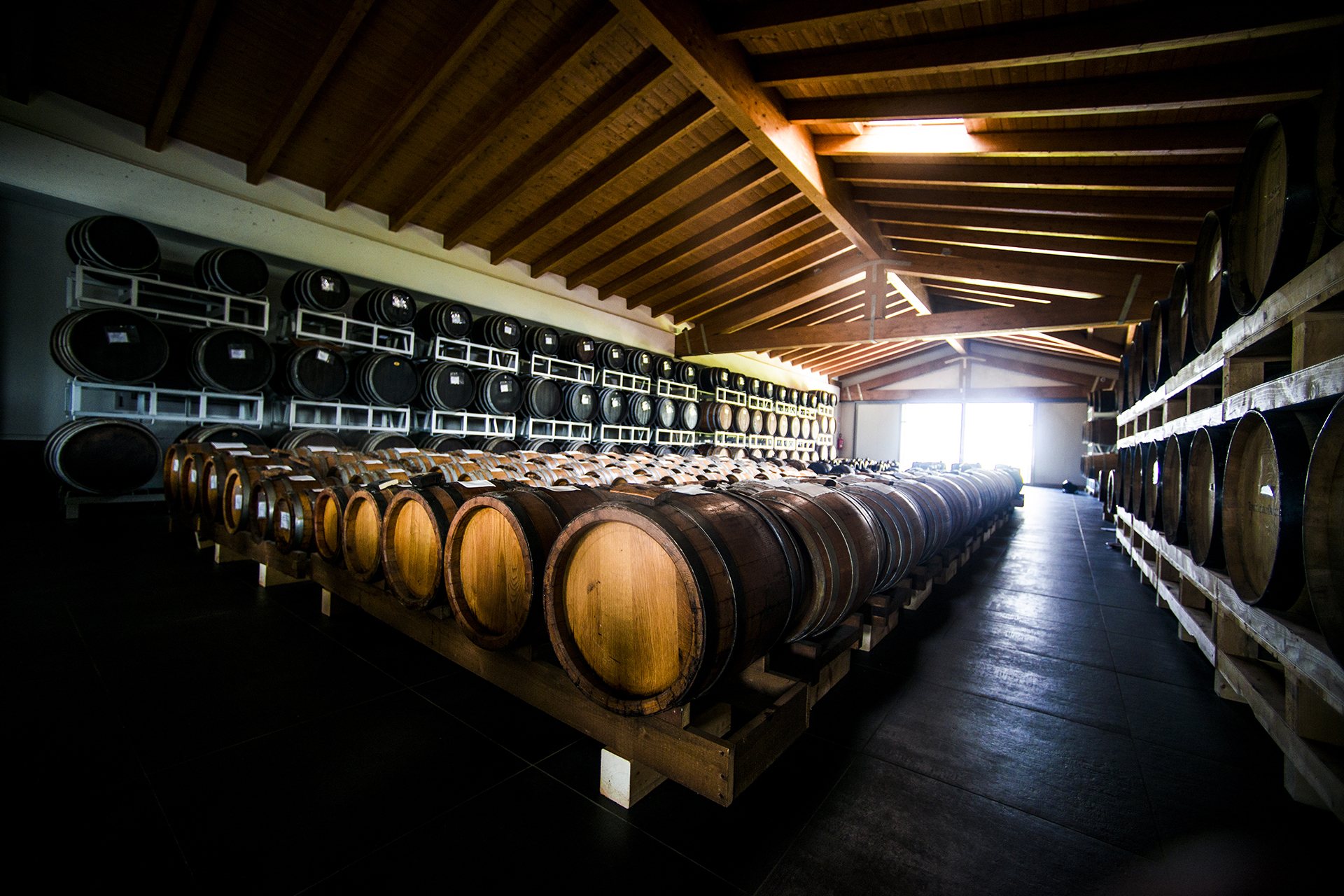Acetaia Acetomodena con le botti di aceto balsamico
