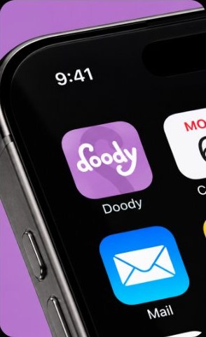Icona dell’app Doody sullo schermo di uno smartphone